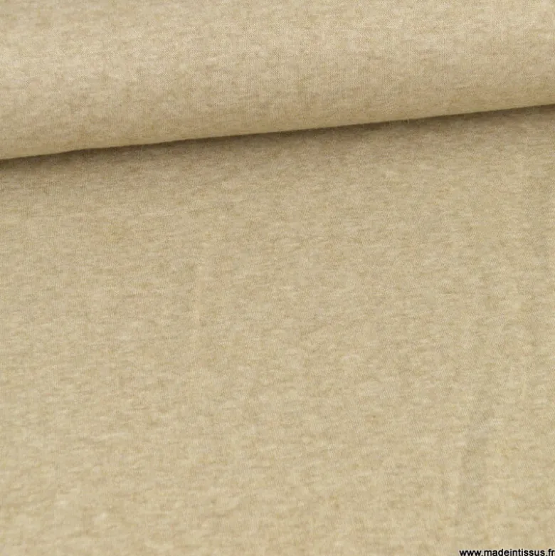 Tissu maille tricot coloris beige