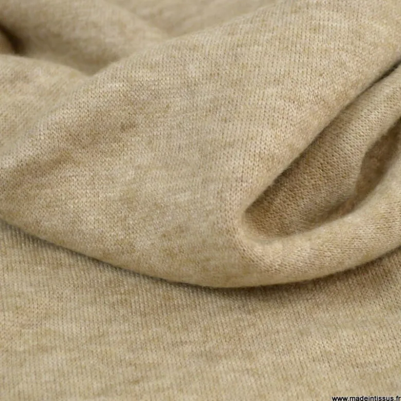 Tissu maille tricot coloris beige