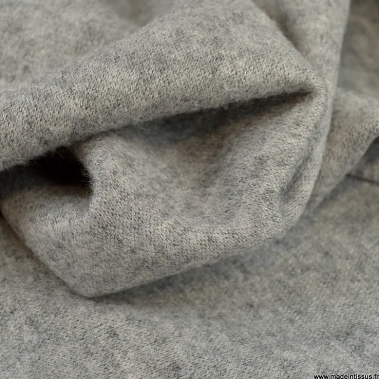 Tissu maille tricot coloris gris chiné