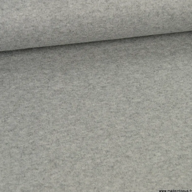 Tissu maille tricot coloris gris chiné