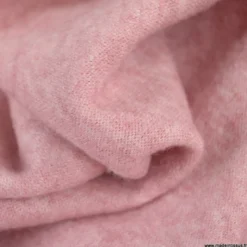 Tissu maille tricot coloris rose chiné