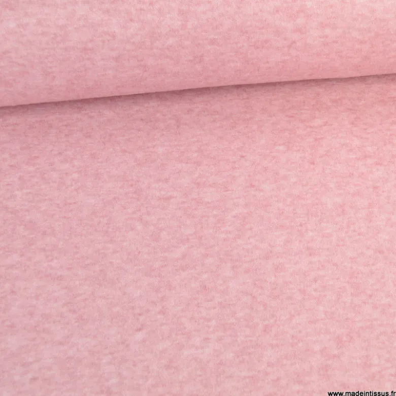 Tissu maille tricot coloris rose chiné