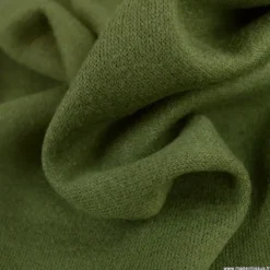 Tissu maille tricot coloris vert kaki