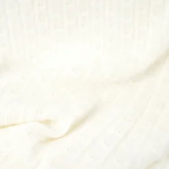 Tissu maille tricot côtelé - Blanc cassé