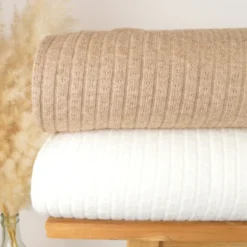 Tissu maille tricot côtelé - Noir