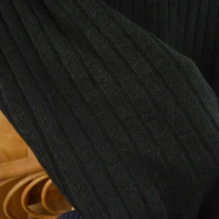 Tissu maille tricot côtelé - Noir