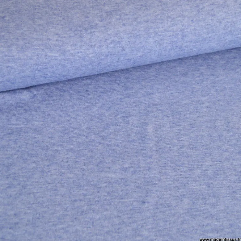 Tissu maille viscose fine - Bleu denim