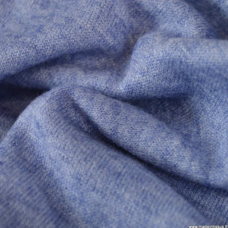 Tissu maille viscose fine - Bleu denim