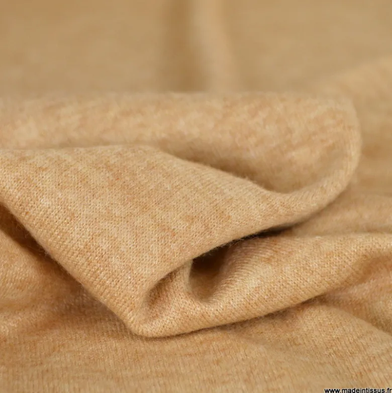 Tissu maille viscose fine - Champagne