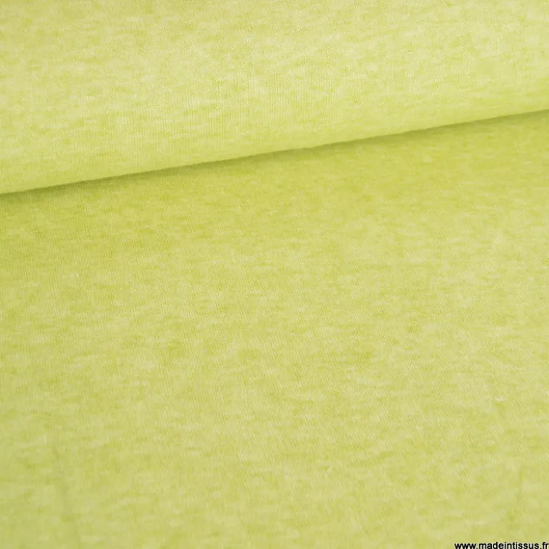 Tissu maille viscose fine - citron vert