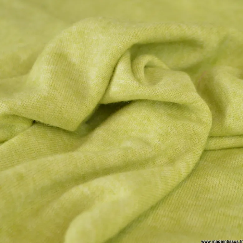 Tissu maille viscose fine - citron vert