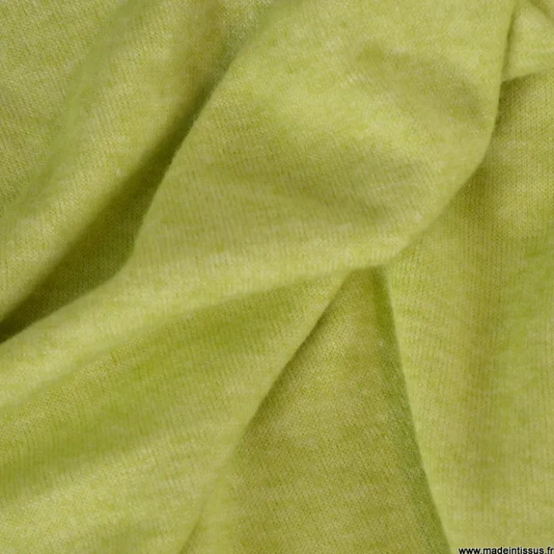 Tissu maille viscose fine - citron vert