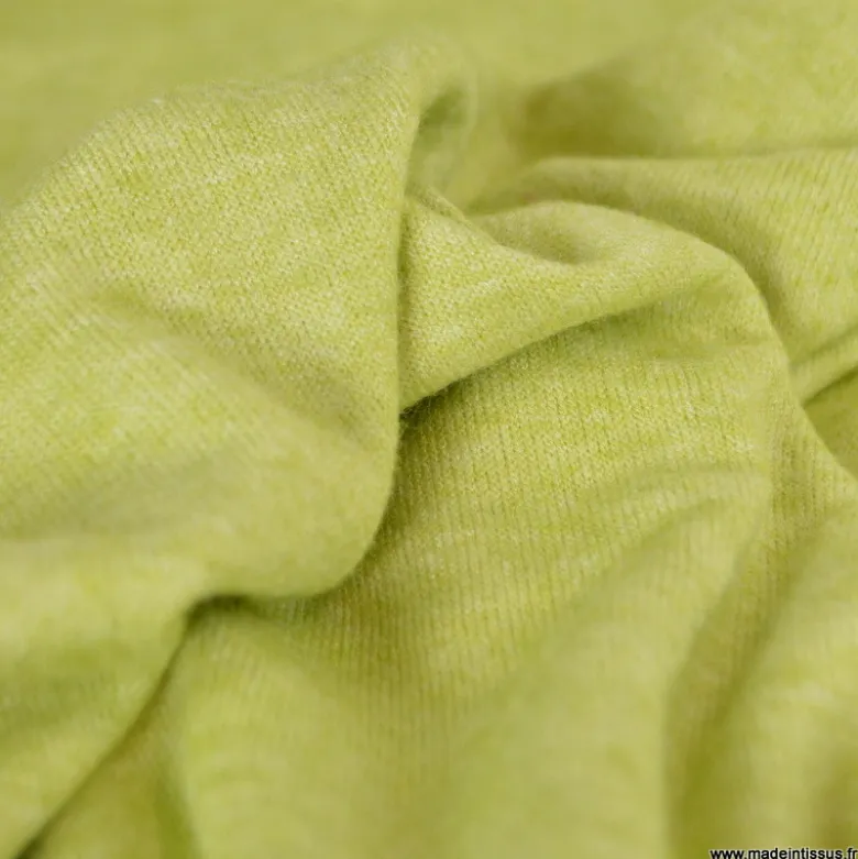 Tissu maille viscose fine - citron vert