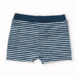 Tissu maillot de bain à rayures pétrole et blanc - OEKO TEX