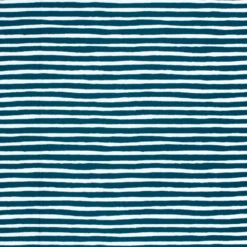 Tissu maillot de bain à rayures pétrole et blanc - OEKO TEX