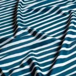 Tissu maillot de bain à rayures pétrole et blanc - OEKO TEX