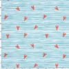 Tissu maillot de bain - Rayures et crabes bleu et rouge - OEKO TEX