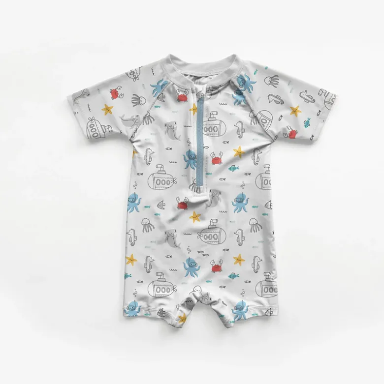 Tissu maillot de bain - sous-marins et animaux des mers - OEKO TEX