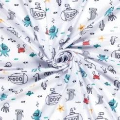 Tissu maillot de bain - sous-marins et animaux des mers - OEKO TEX