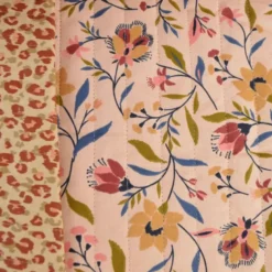 Tissu Matelassé coton Vertical Evelyne et Karli - fleurs et léopard