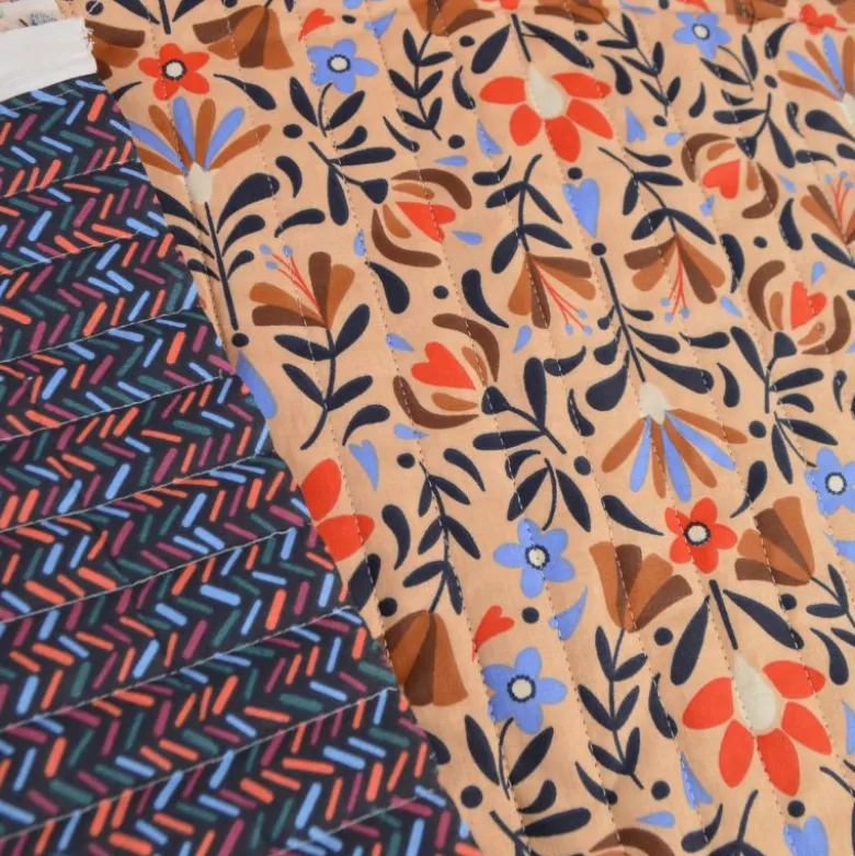 Tissu Matelassé coton Vertical Lafleur et Gerard - fleurs et graphique