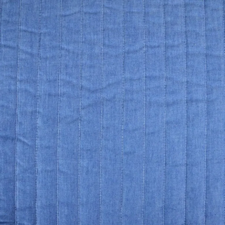 Tissu Matelassé coton Vertical Camil envers Jean