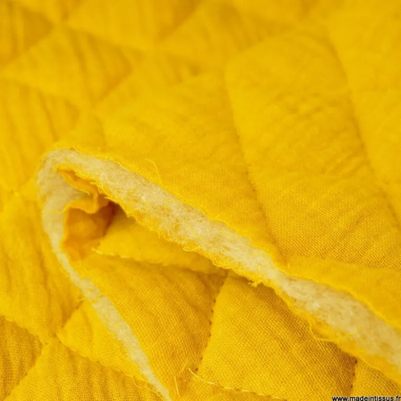 Tissu Matelassé Double Gaze OEKO TEX - Moutarde