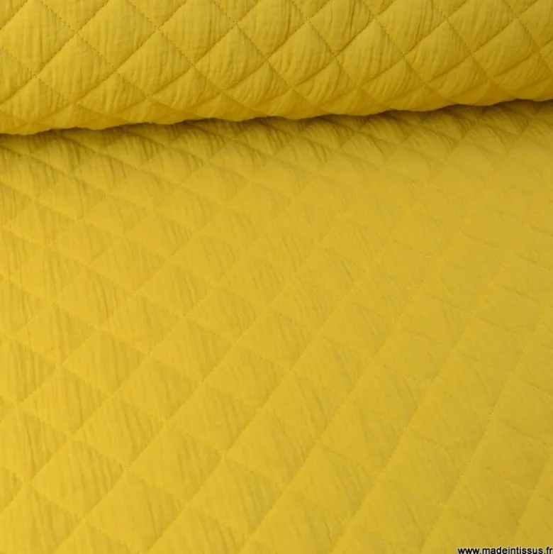 Tissu Matelassé Double Gaze OEKO TEX - Moutarde