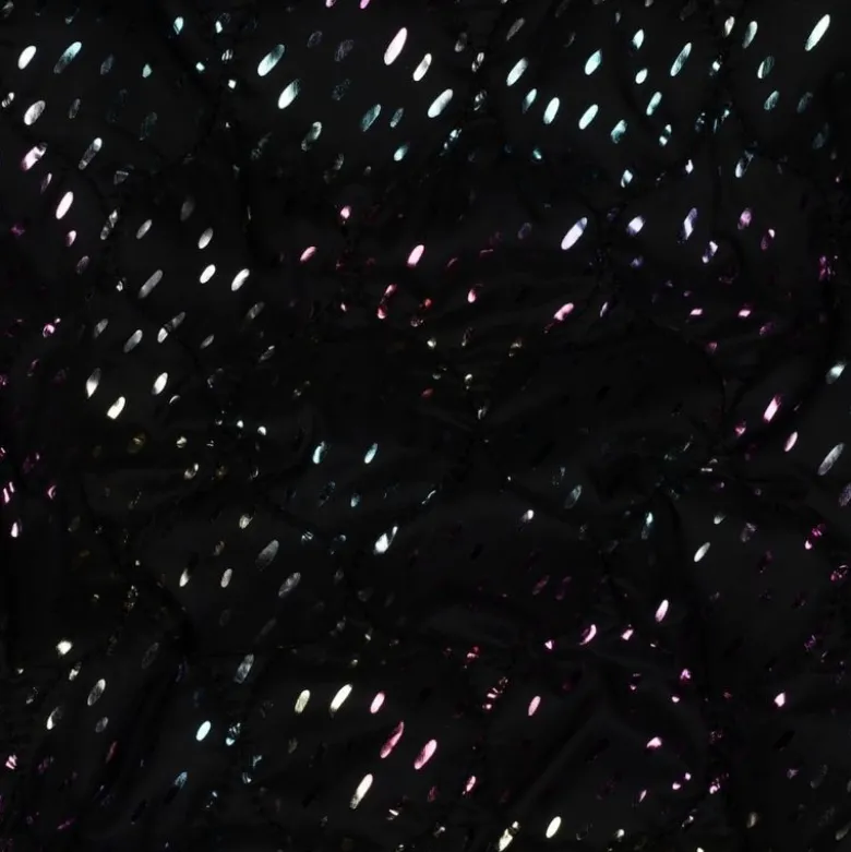 Tissu matelassé losange irisé fond noir