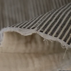 Tissu Matelassé vertical - Country Noir et lin - OEKO TEX