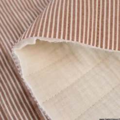 Tissu Matelassé vertical - Country Chataigne et écru- OEKO TEX