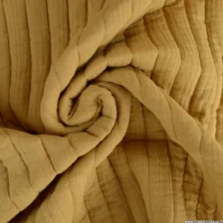 Tissu Matelassé vertical Double Gaze OEKO TEX - Camel