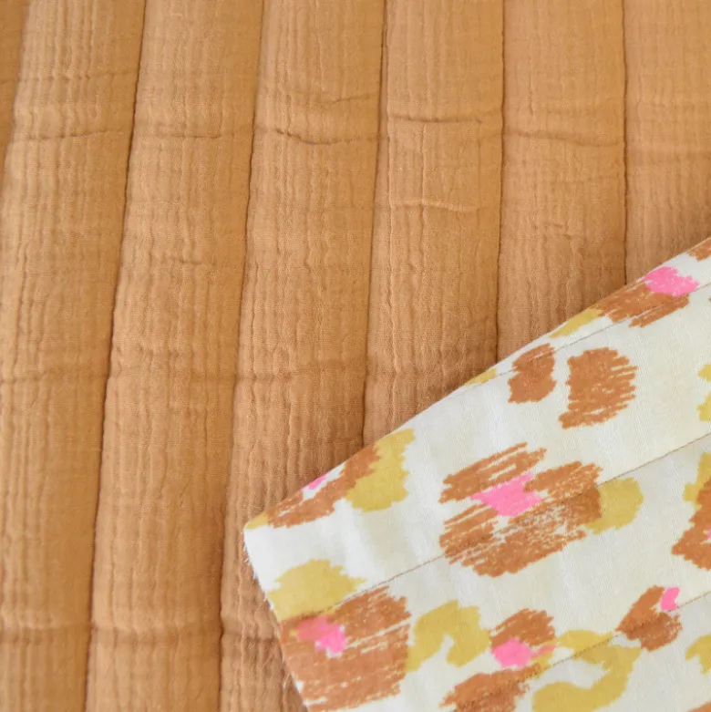 Tissu Matelassé Vertical double gaze Karula Léopard - OEKO TEX