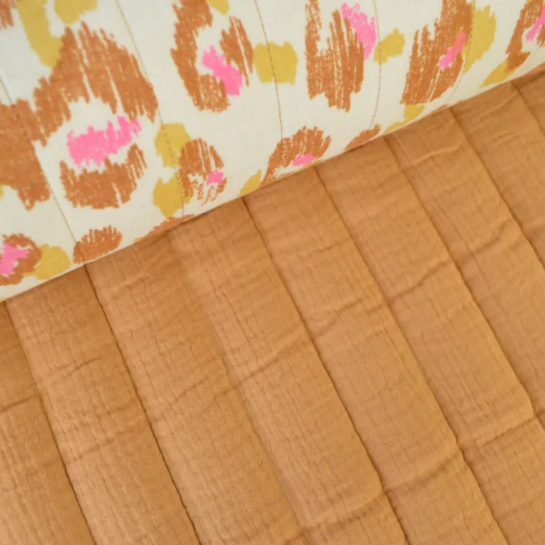Tissu Matelassé Vertical double gaze Karula Léopard - OEKO TEX