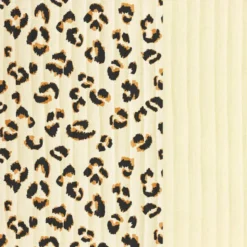 Tissu Matelassé vertical Fauve - Léopard Ecru - OEKO TEX