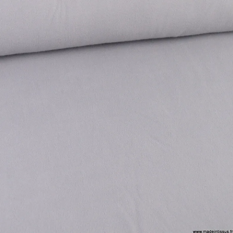 Tissu Micro polaire gris mouette - OEKO TEX