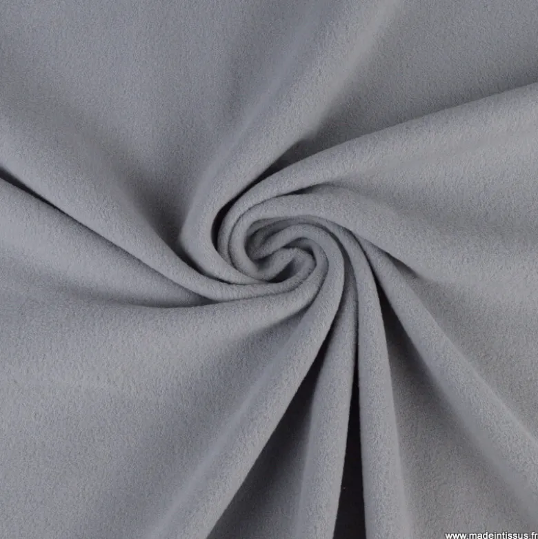 Tissu Micro polaire gris mouette - OEKO TEX