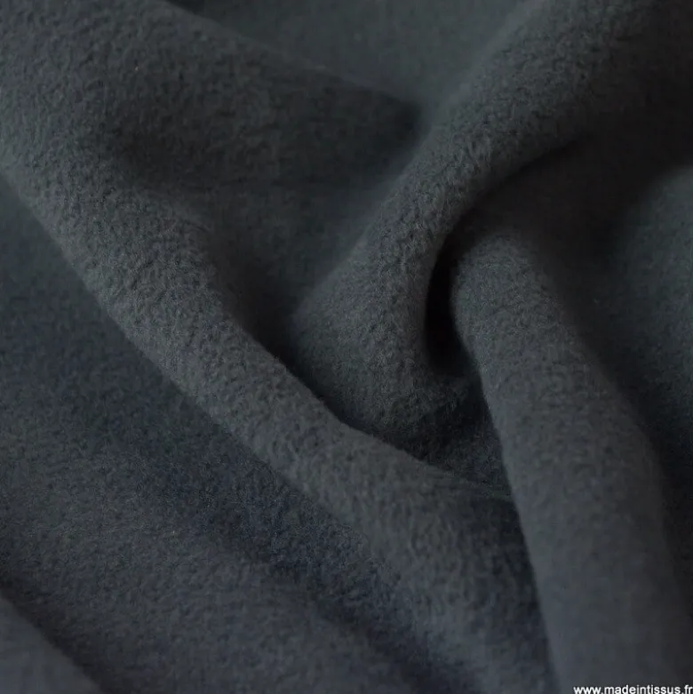 Tissu Micro polaire Gris plomb - OEKO TEX