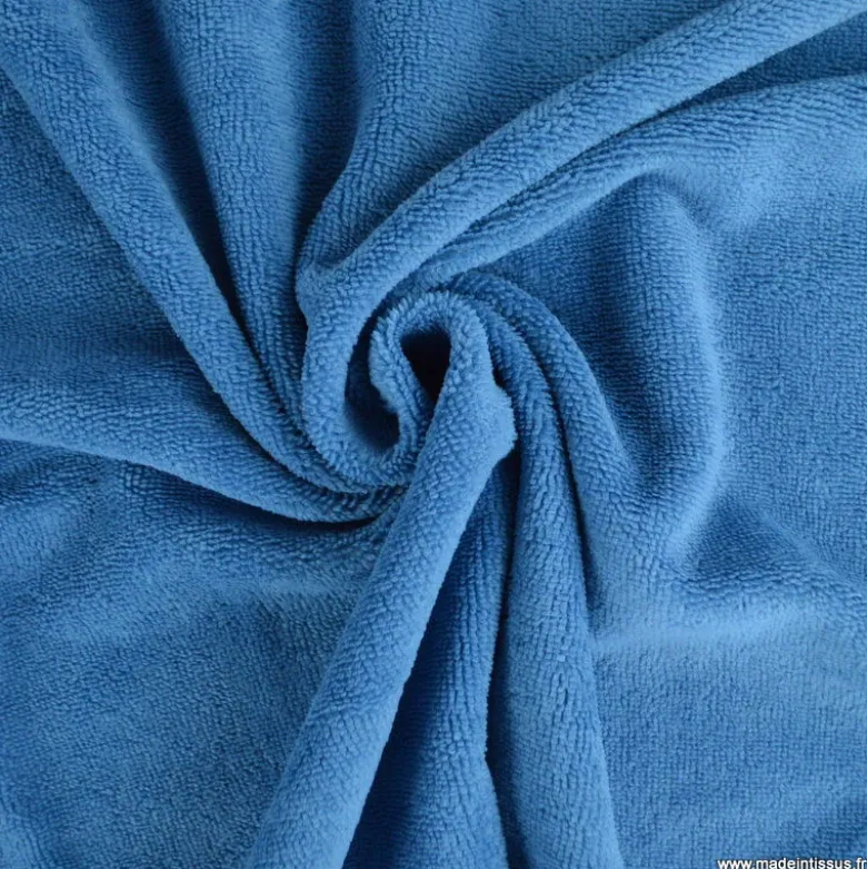 Tissu micro éponge de bambou bleu Denim - OEKO TEX