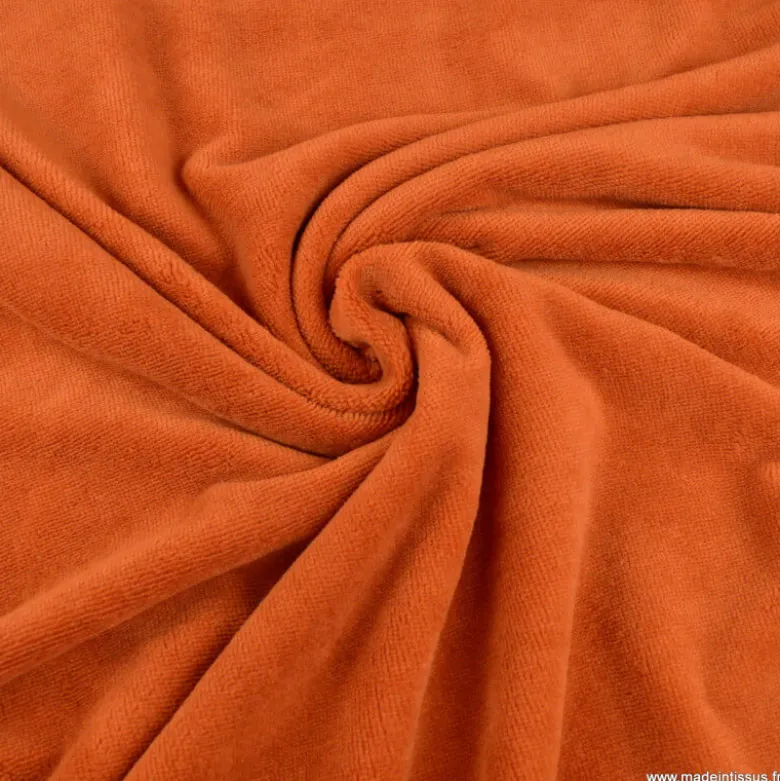 Tissu micro éponge de bambou Brique - OEKO TEX