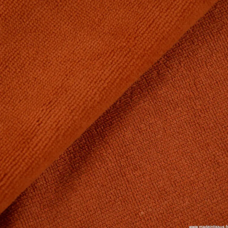 Tissu micro éponge de bambou Brique - OEKO TEX