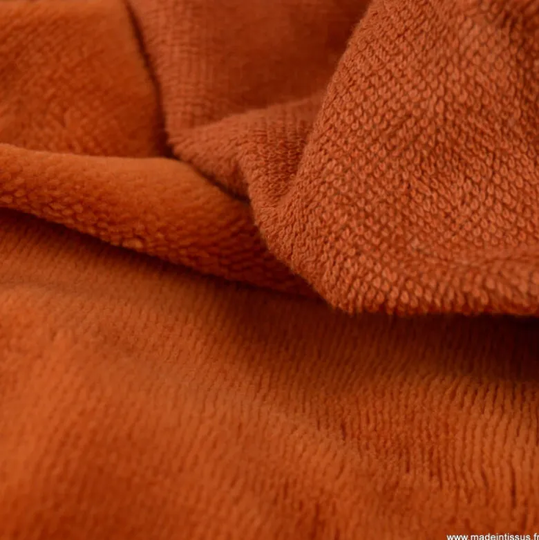 Tissu micro éponge de bambou Brique - OEKO TEX