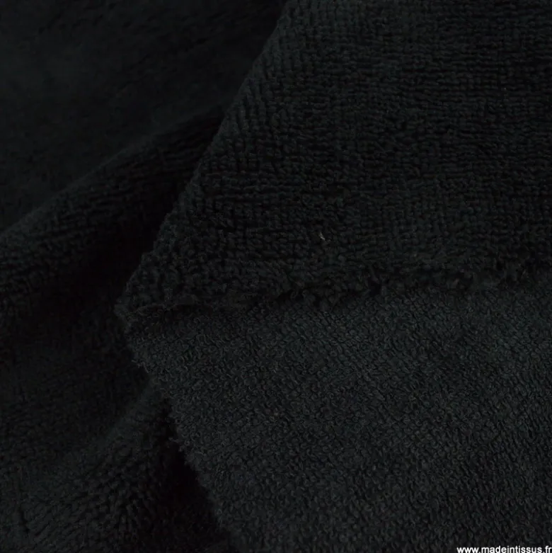 Tissu micro éponge de bambou Noir - OEKO TEX