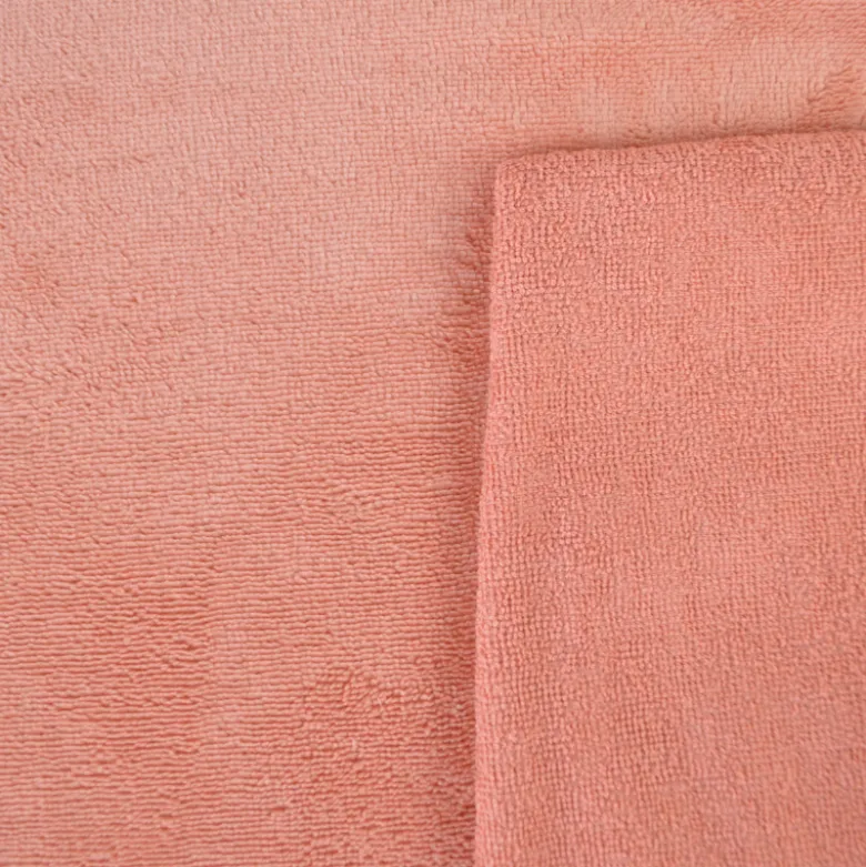 Tissu micro éponge de bambou Pêche poudré - OEKO TEX