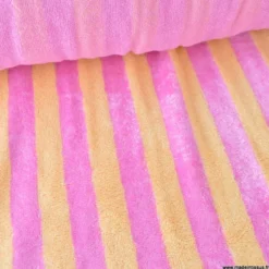 Tissu micro éponge de bambou à rayures Melon et bonbon