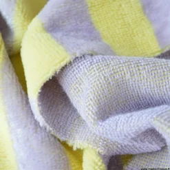 Tissu micro éponge de bambou à rayures Lemon et Lilas