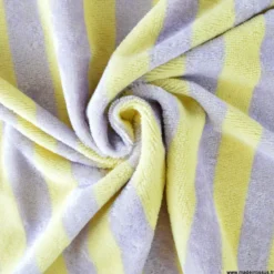 Tissu micro éponge de bambou à rayures Lemon et Lilas