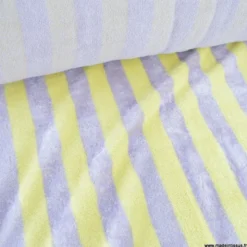 Tissu micro éponge de bambou à rayures Lemon et Lilas