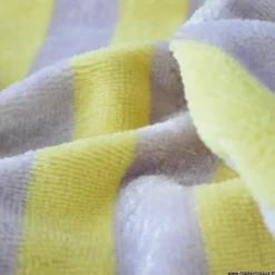 Tissu micro éponge de bambou à rayures Lemon et Lilas