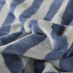 Tissu micro éponge de bambou à rayures Baltique et Indigo